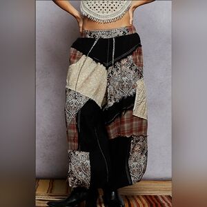 POL Patchwork Pants in Black and Cream